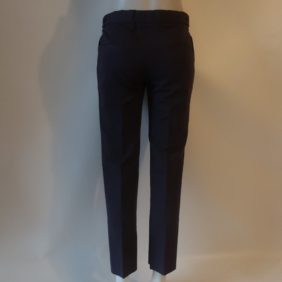Womens Chloe Blue Cotton Linen Blend Flat Front Pants 38 US/M * - Picture 7 of 10